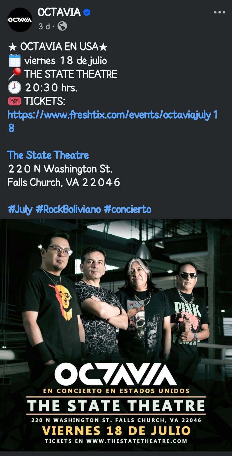 El grupo boliviano Octavia confirma su concierto en Washington, EE.UU 2 WhatsApp Image 2025 06 11 at 12.51.29